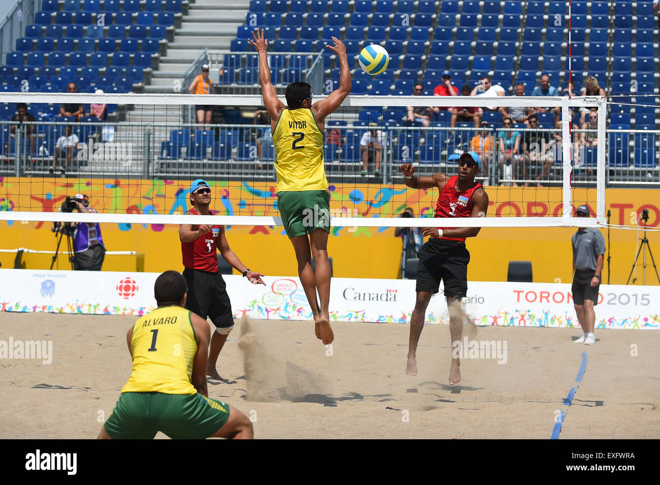 Toronto, Ontario, Canada. 13th July, 2015. Men's Beach Volleyball match