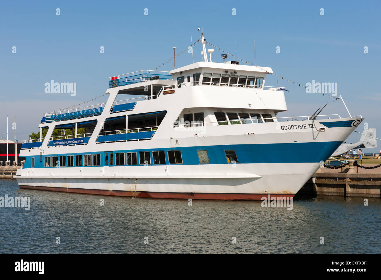 The Goodtime III sightseeing vessel docked at the North Coast Harbor in Cleveland, Ohio Stock