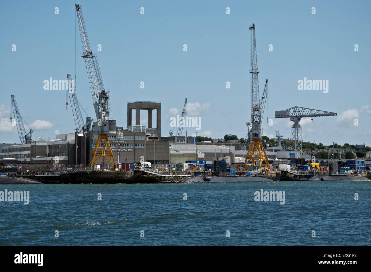 HMNB Devonport Royal Navy maintenance depot at HMS Drake, Plymouth, UK Stock Photo