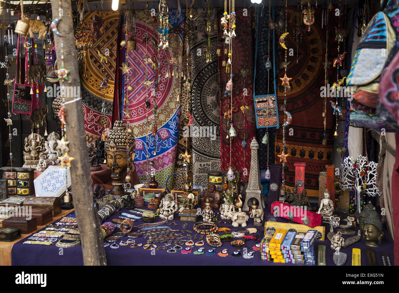 trinkets on a market stall Stock Photo