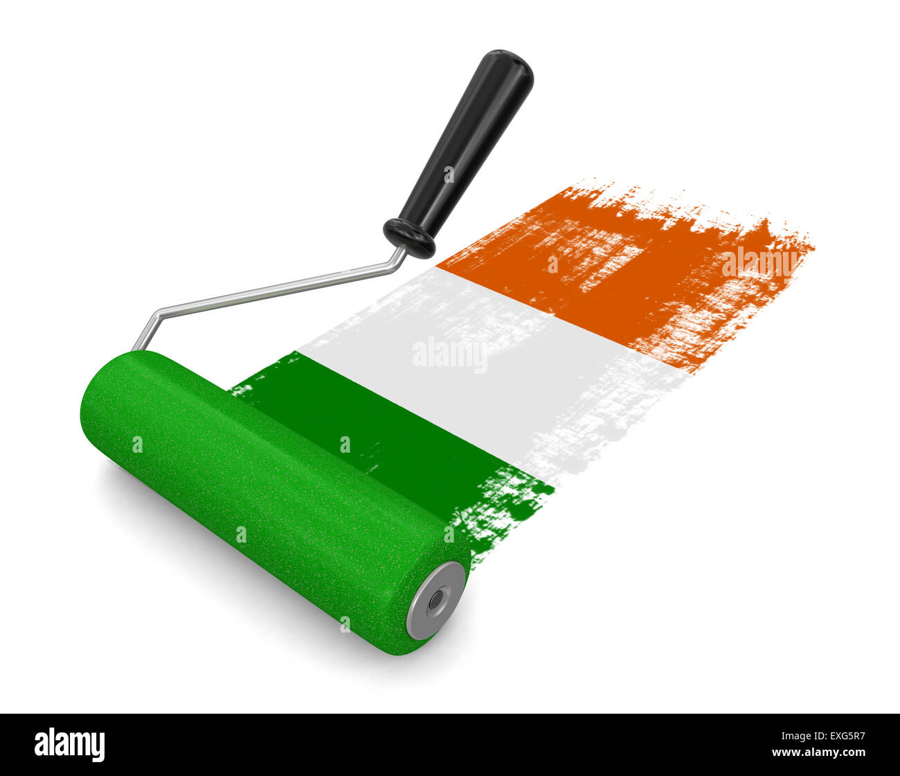 Paint roller with Irish flag (clipping path included Stock Photo Alamy