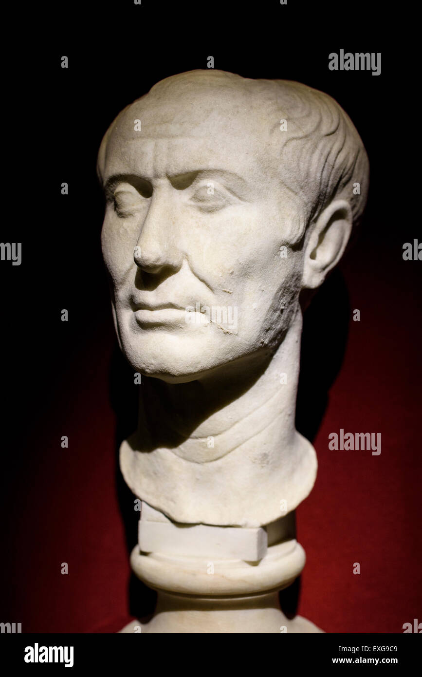 Rome. Italy. Portrait of Julius Caesar (44 BC). Palazzo Massimo alle