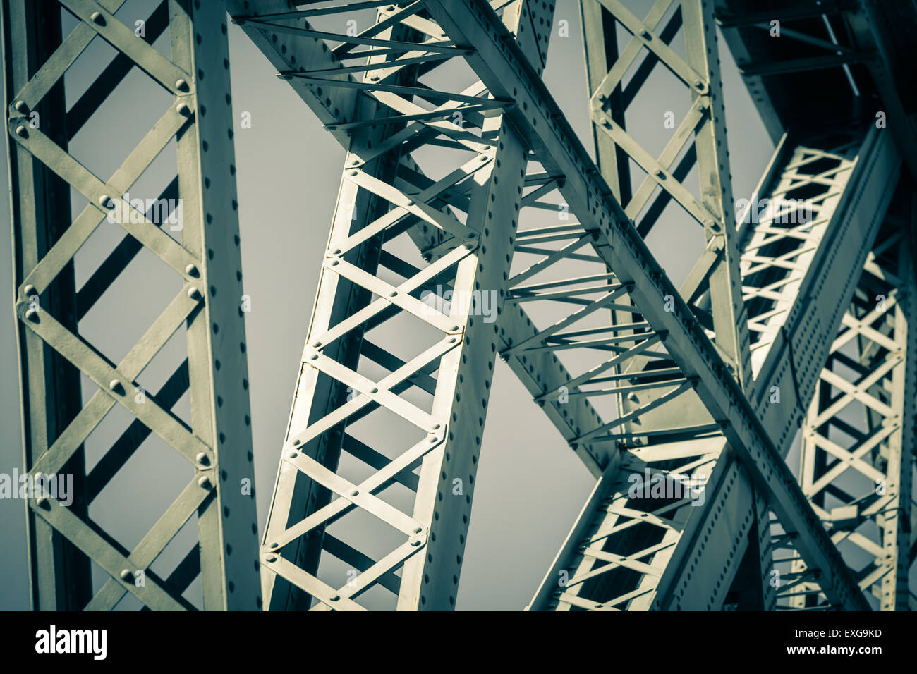 Modern Bridge frame closeup. Filtered image Stock Photo - Alamy