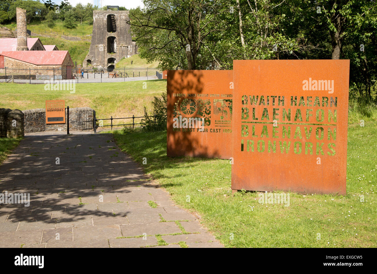 Ironworks museum industrial archaeology,  UNESCO World Heritage site, Blaenavon, Monmouthshire, South Wales, UK Stock Photo