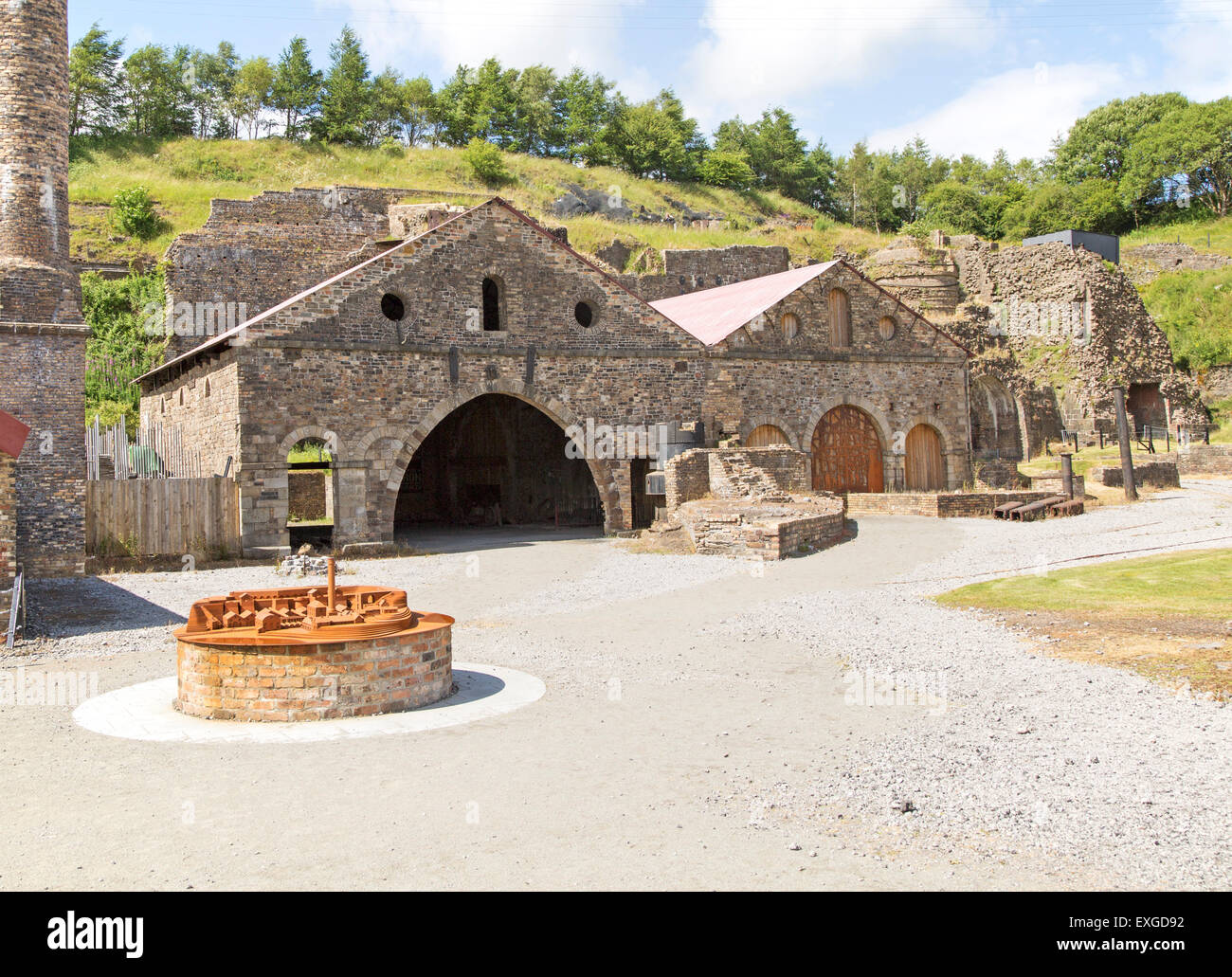 Ironworks museum industrial archaeology,  UNESCO World Heritage site, Blaenavon, Monmouthshire, South Wales, UK Stock Photo