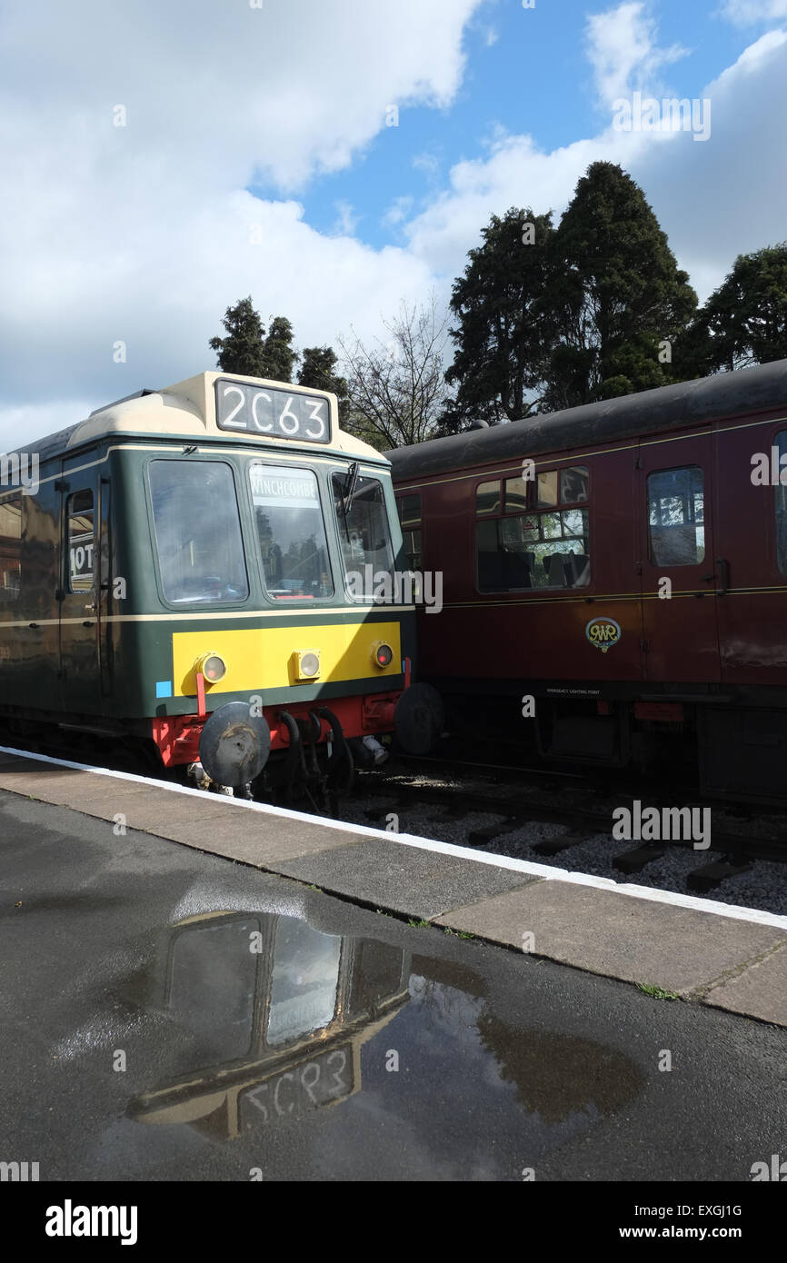 Heritage DMU at Toddington station Stock Photo