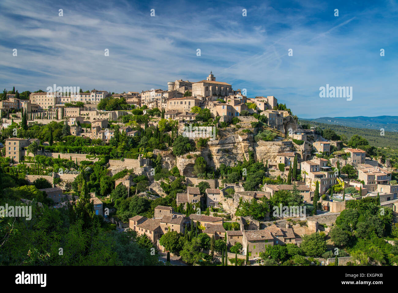 View over the village of Gordes, Vaucluse, Provence, France Stock Photo