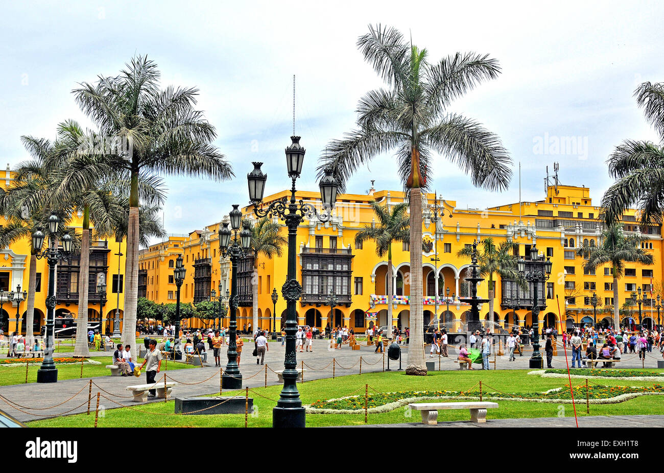 Plaza Mayor plaza de Armas Lima Peru South America Stock Photo