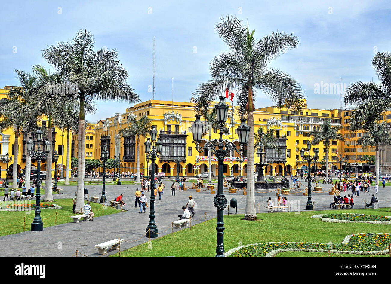Plaza Mayor plaza de Armas Lima Peru South America Stock Photo