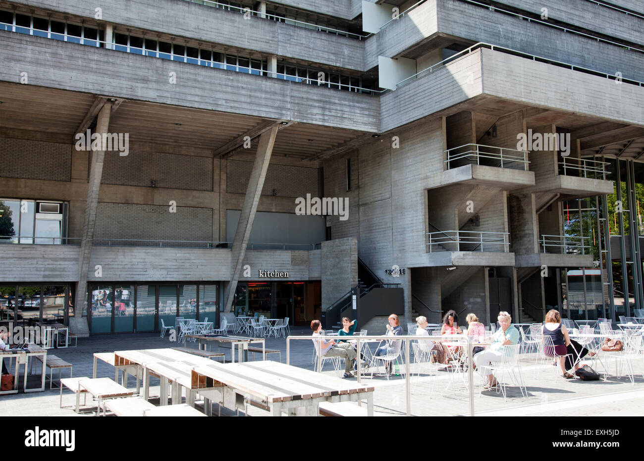 National Theatre Building and Cafe on London's Southbank UK Stock