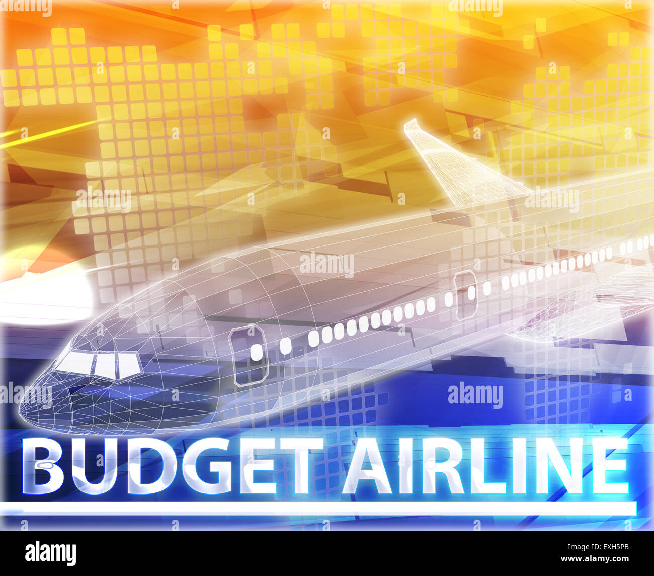 Abstract background digital collage concept illustration budget airline air travel Stock Photo