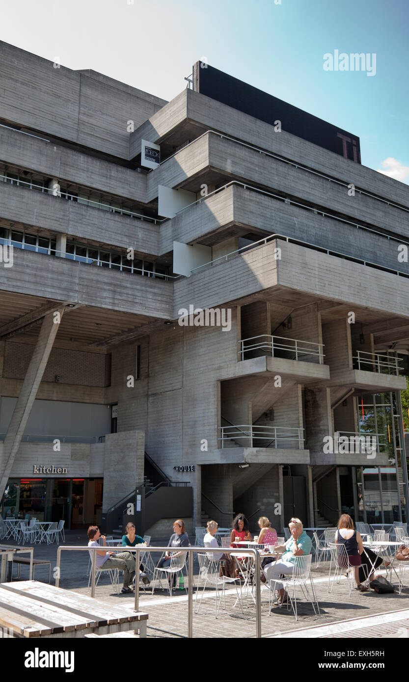 National Theatre Building and Cafe on London's Southbank UK Stock