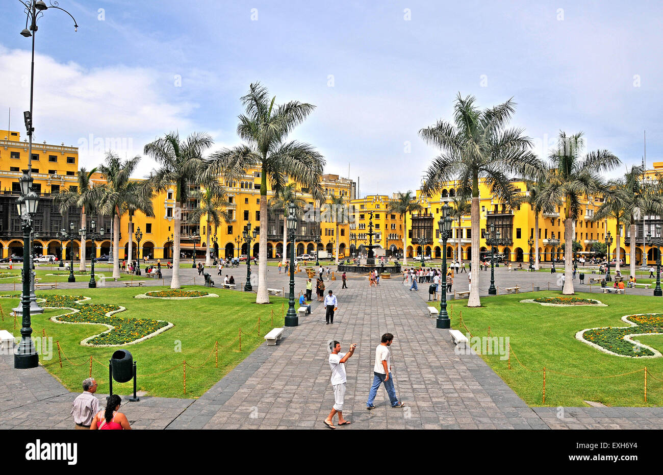 Plaza Mayor plaza de Armas Lima Peru South America Stock Photo