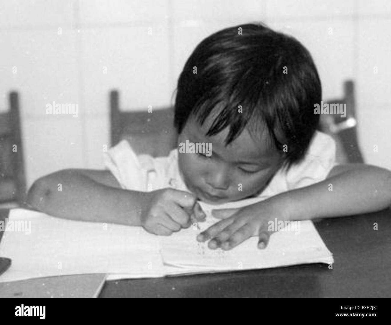 Child learning to write 1 stock photo alamy