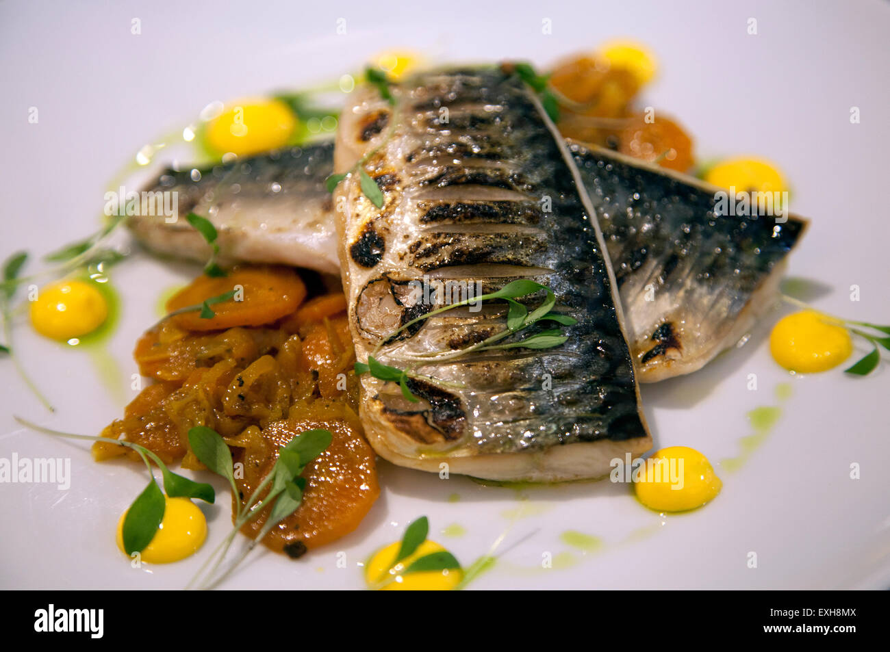 Plate of Grilled Mackerel Escabeche at The Anchor Pub Restaurant in