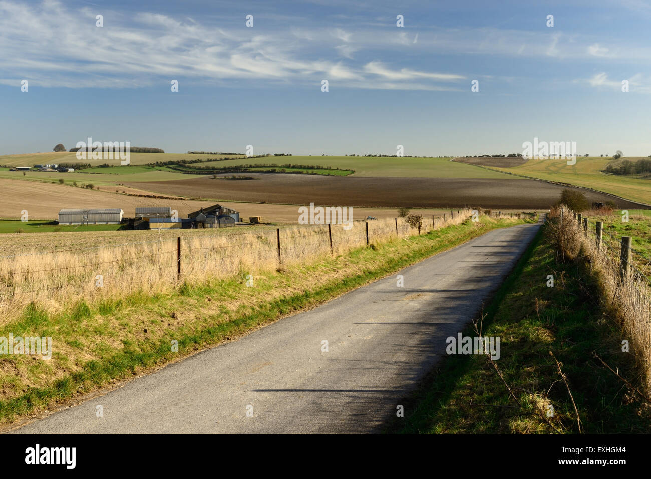 Imber Range Path on Salisbury Plain. Stock Photo