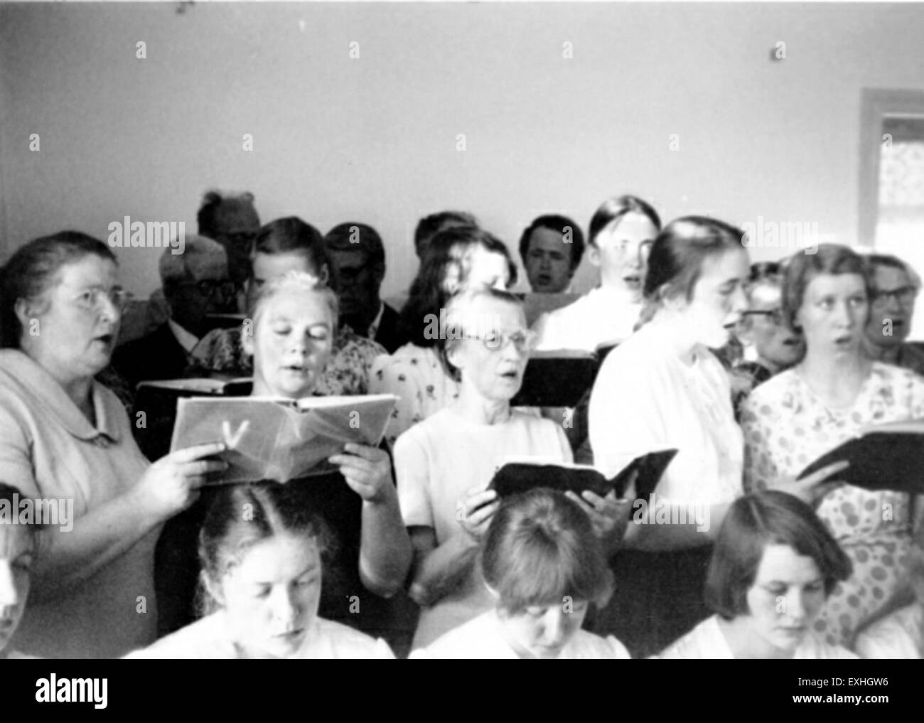 Mennonite Church Choir in Novosibirsk (USSR), Still Singing from Hand-Written 1 Stock Photo