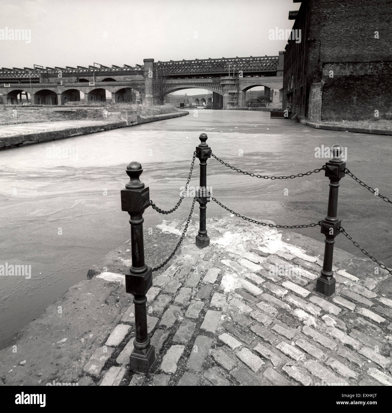 Manchester, Bridgewater Canal, Castlefield in early 1990s, before urban regeneration Stock Photo