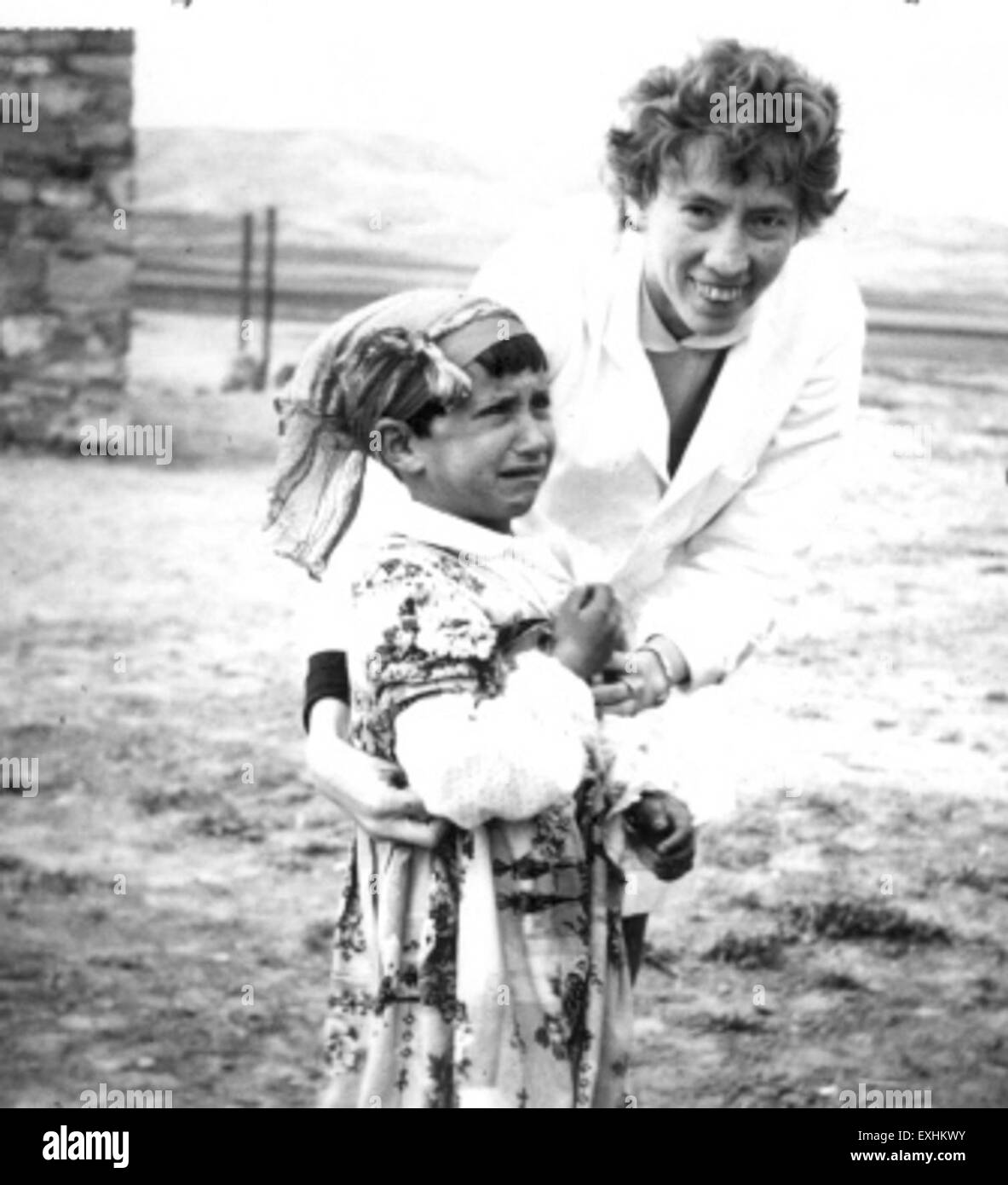 Nurse Peters and child Algeria Stock Photo