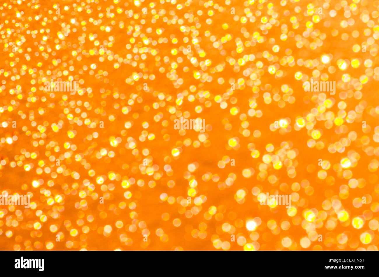 orange abstract blurred bokeh lights background Stock Photo