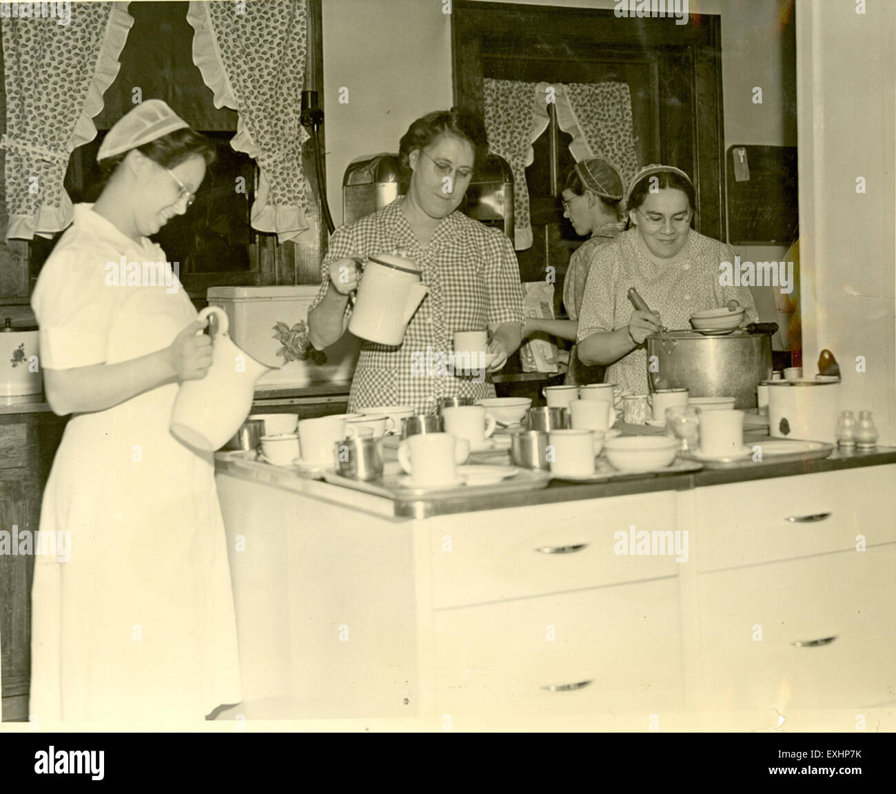 Serving Trays At Toast Time 1951 Stock Photo