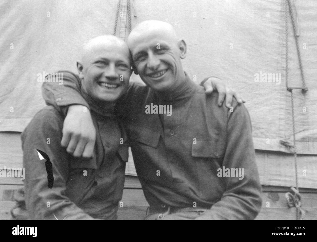 Two COs with shaved heads 1 Stock Photo