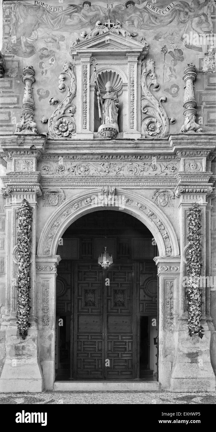 GRANADA, SPAIN - MAY 30, 2015: The renaissance portal of st. Cecilio church by Juan de Marquina (1533). Stock Photo