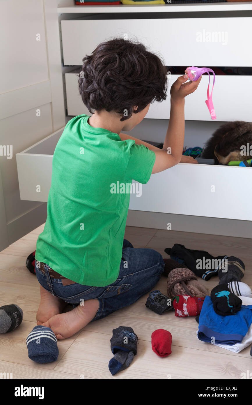 Messy Child Drawer With Socks Stock Photo - Download Image Now