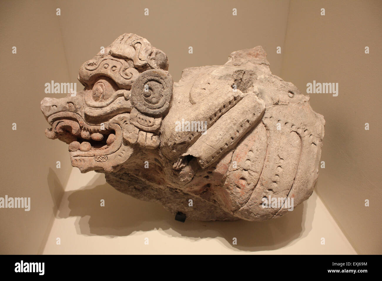 Mayan Stucco Sculpture Depicting Underworld Insect, Early Classic Period AD 250-600 Tonina, Chiapas, Mexico Stock Photo