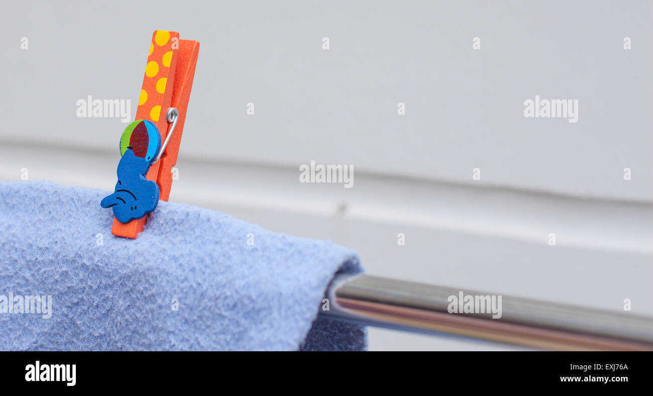 clothespin and fabric Stock Photo Alamy