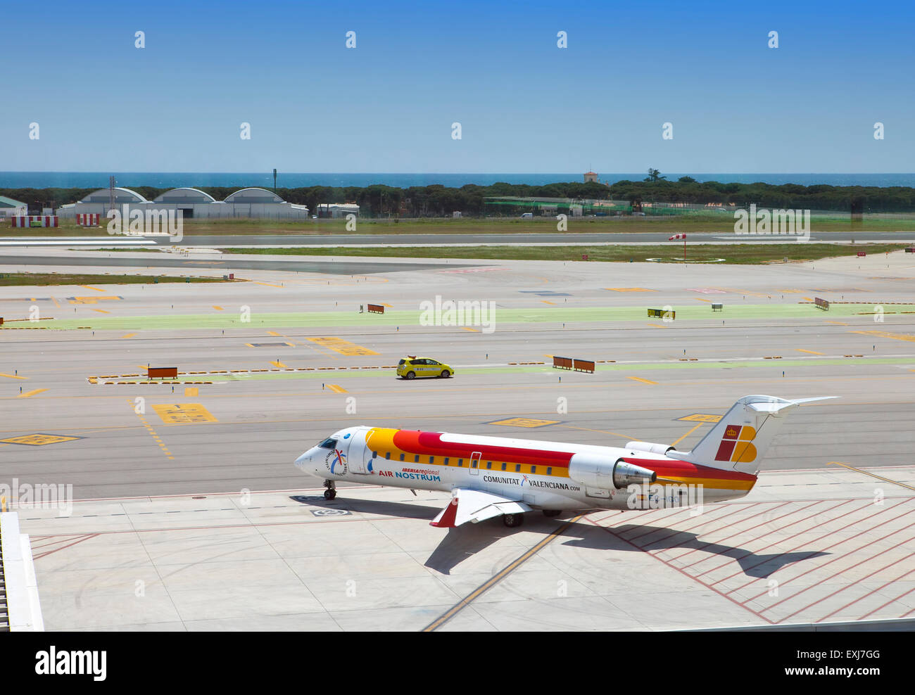 planes at the Barcelona airport on May 11, 2010 in in Barcelona, Spain Stock Photo