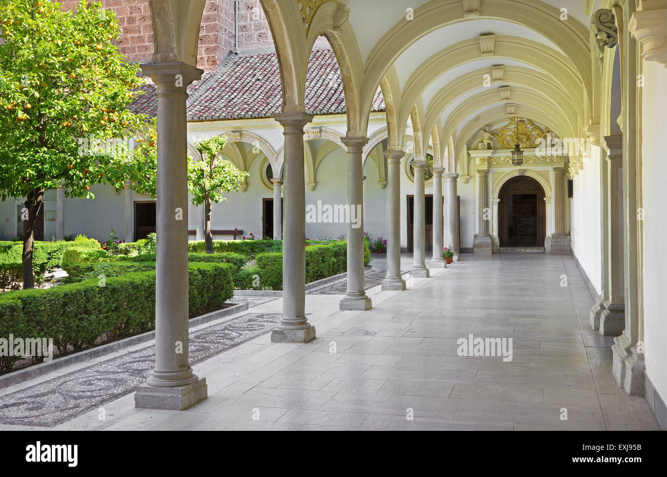 GRANADA, SPAIN - MAY 31, 2015: The atrium of church Monasterio de la Cartuja. Stock Photo