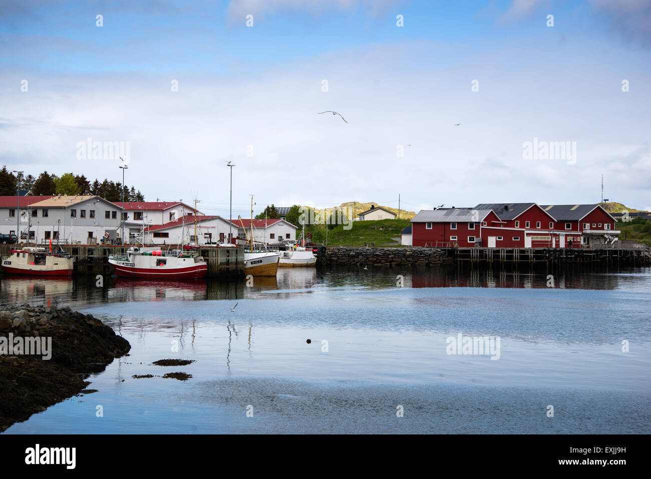 port city on Lofoten Islands in Norway Stock Photo