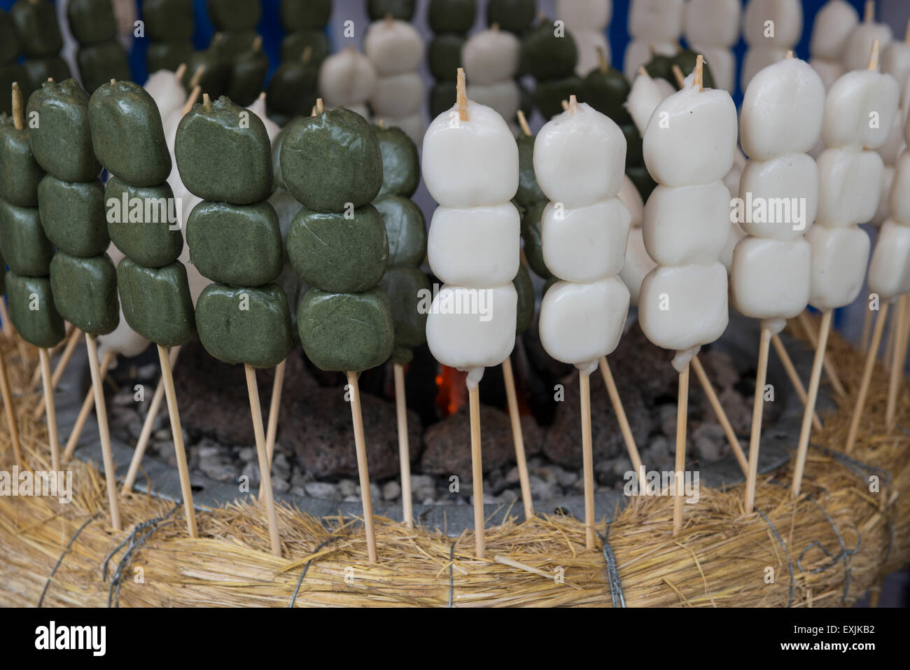 Dango a Japanese Rice Flour Dumpling Snack, Kyoto, Japan Stock Photo