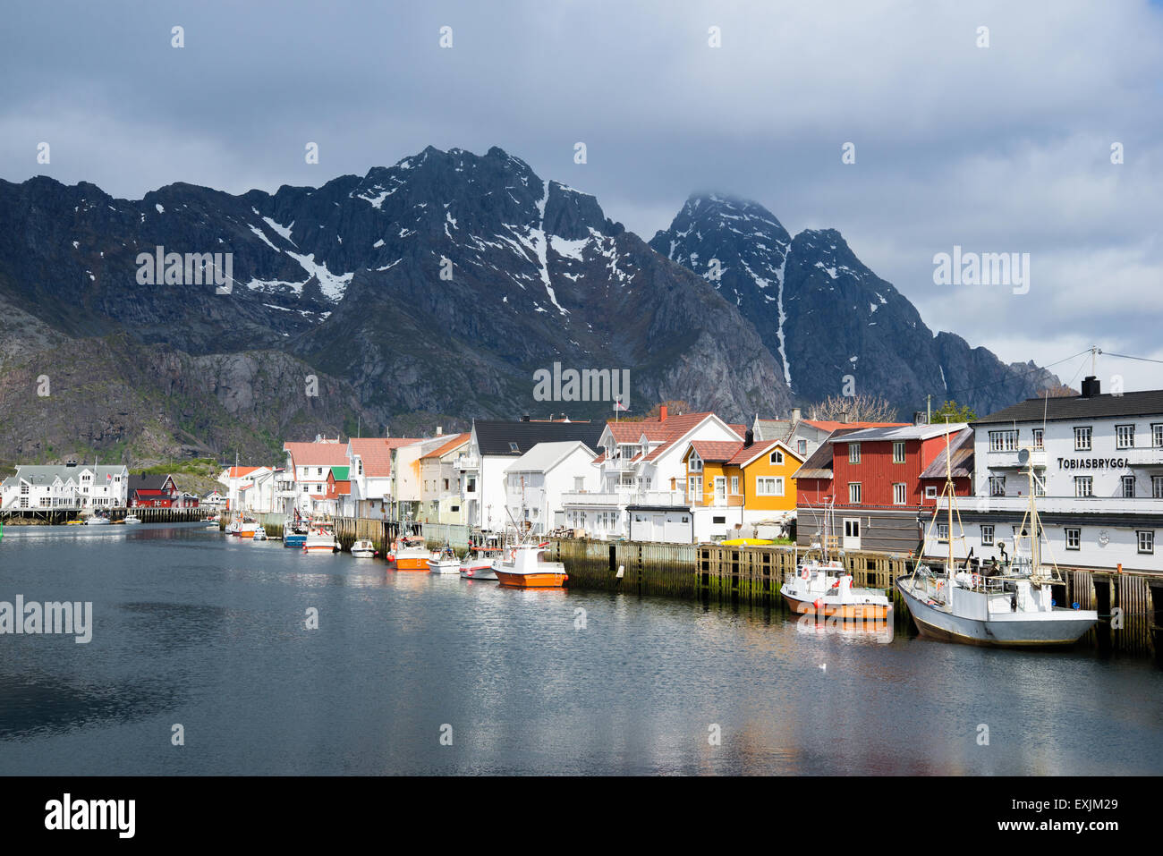 port city on Lofoten Islands in Norway Stock Photo