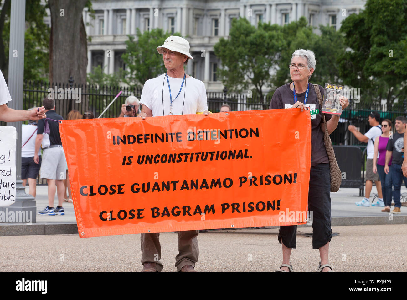 Human rights activists protesting for the closure of Guantanamo Bay