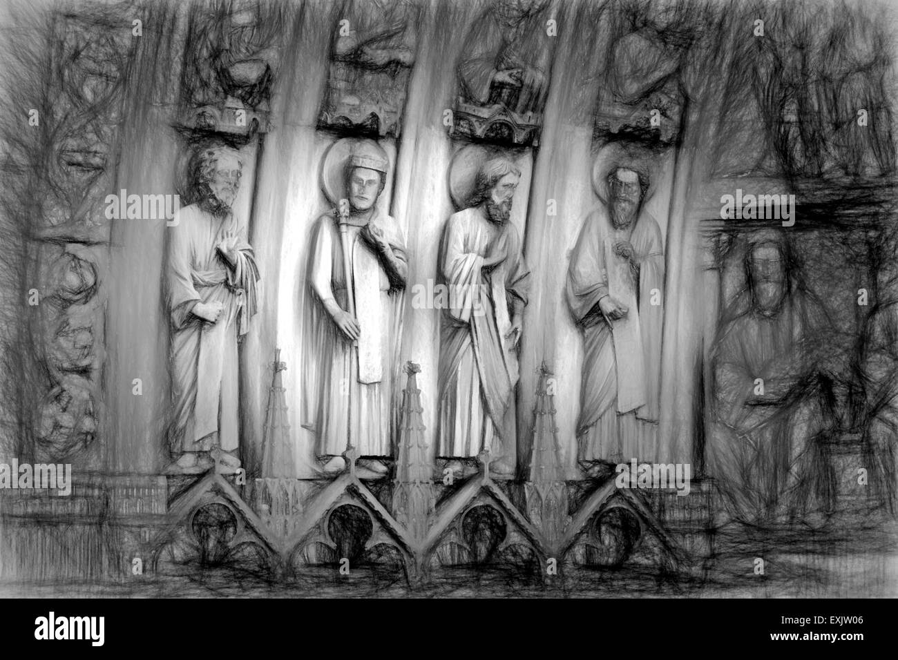 Religious art and statues Black and White Stock Photos & Images - Alamy