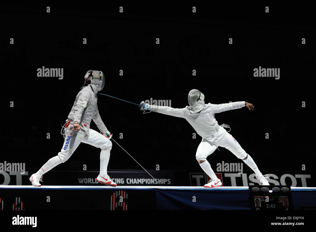 Moscow, Russia. 7th June, 2015. Alexey Yakimenko of Russia and Daryl Homer of USA compete during