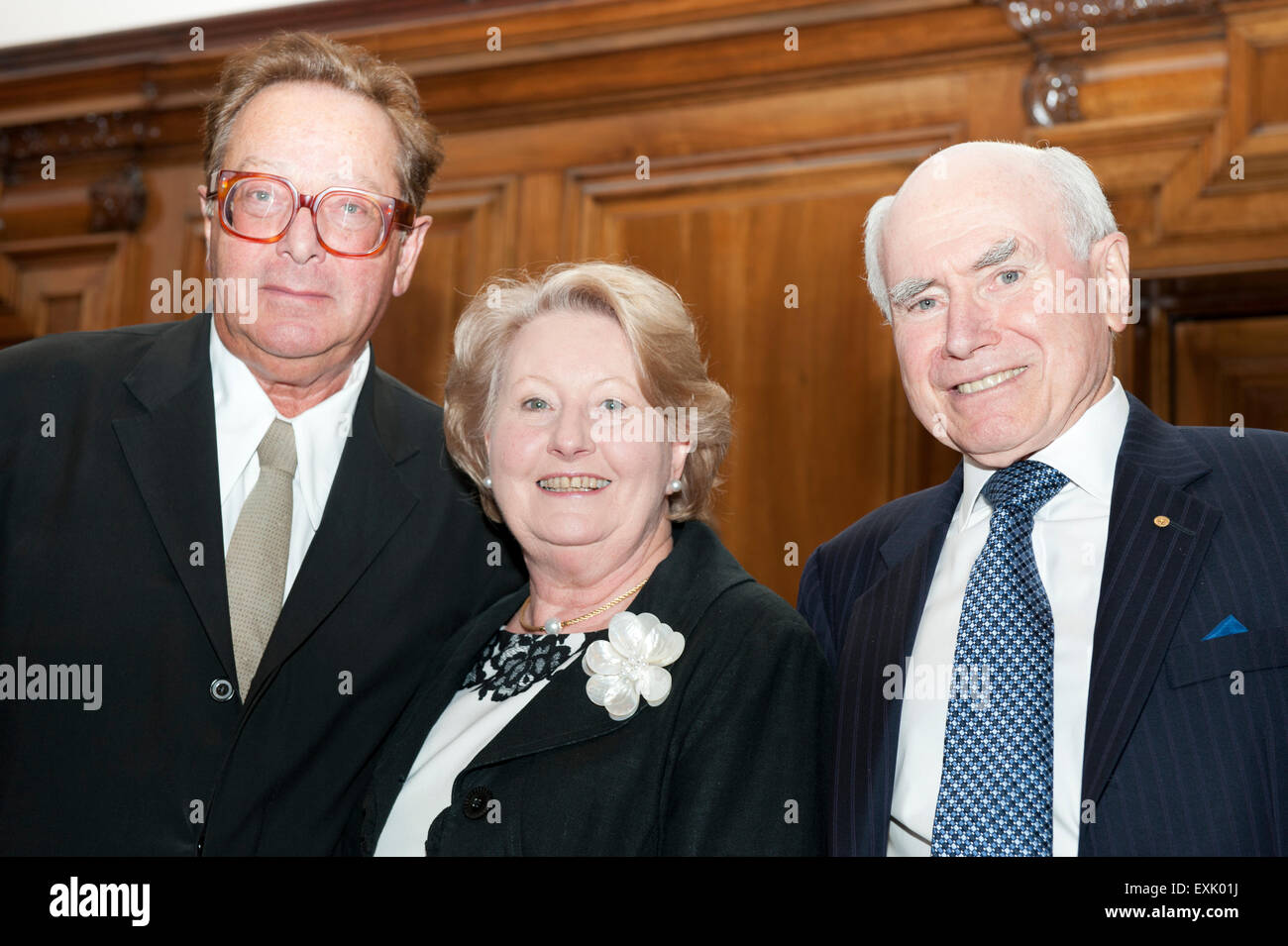 London, UK. 14th July, 2015. John Howard  former Australian Prime Minister with spouse Janette and Lord Maurice Saatchi at CPS Sir Keith Joseph Memorial Lecture Credit:  Prixpics/Alamy Live News Stock Photo