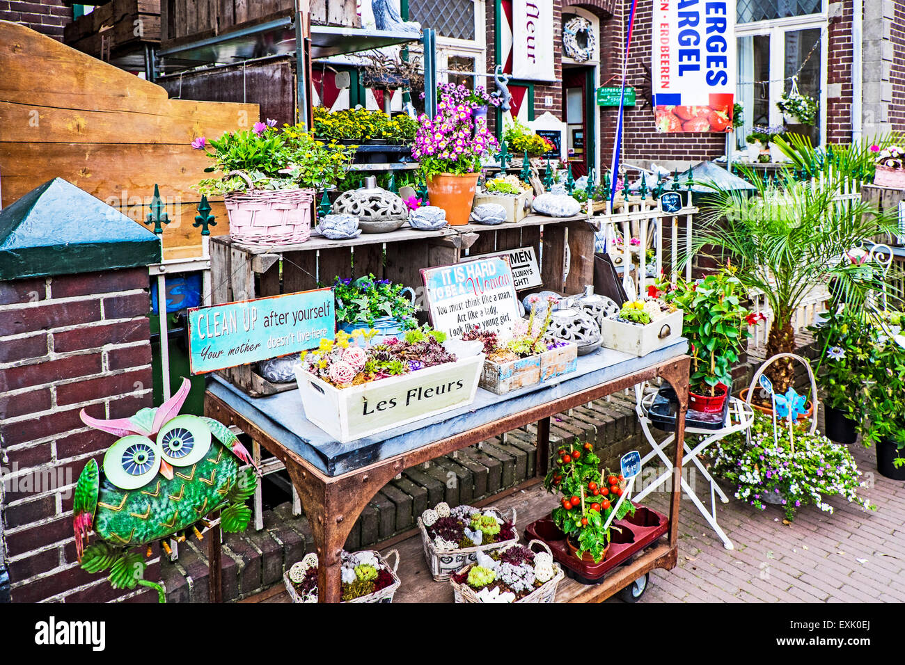 Flower- and gift shop in Arcen, Netherlands; Blumen- und Geschenkladen in Arcen, Niederlande Stock Photo