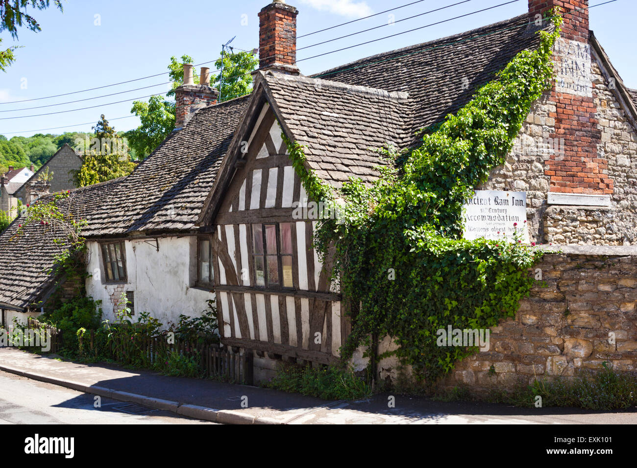 The ancient Ram Inn (a former pub) in the Cotswold town of Wotton under Edge, Gloucestershire UK Stock Photo