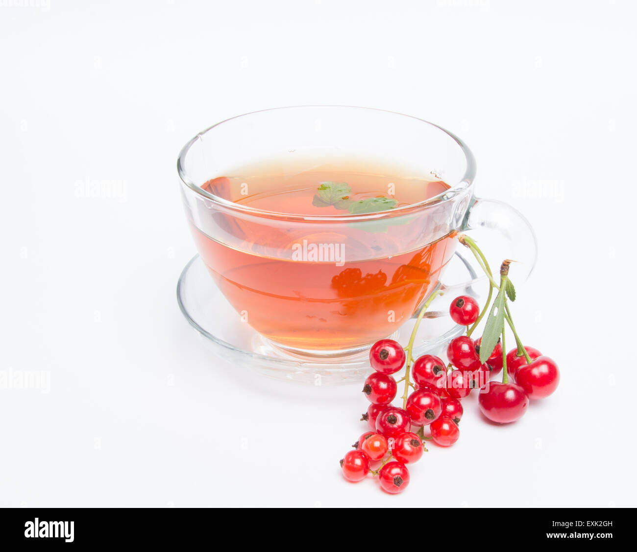 tea with red currants Stock Photo
