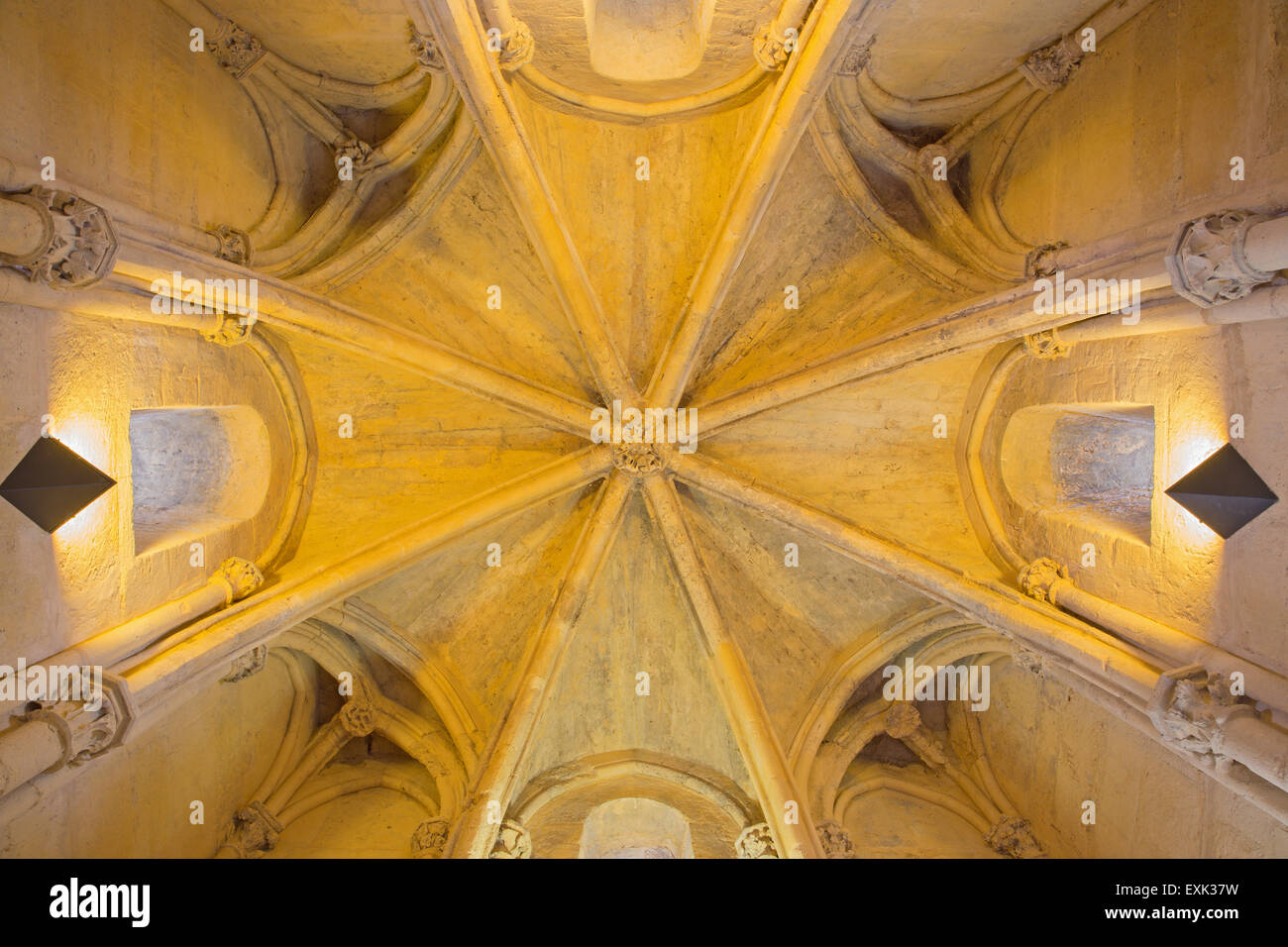 CORDOBA, SPAIN - MAY 25, 2015: The gothic vault in Alcazar de los Reyes Cristianos castle. Stock Photo