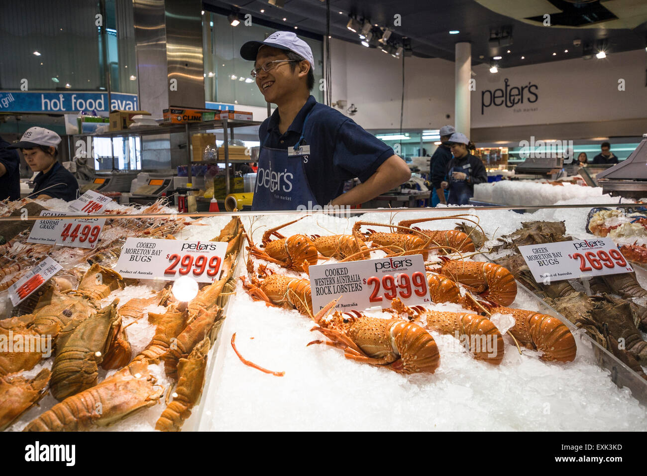 Sydney Fish Market, Stalls, Sydney, Australia Stock Photo