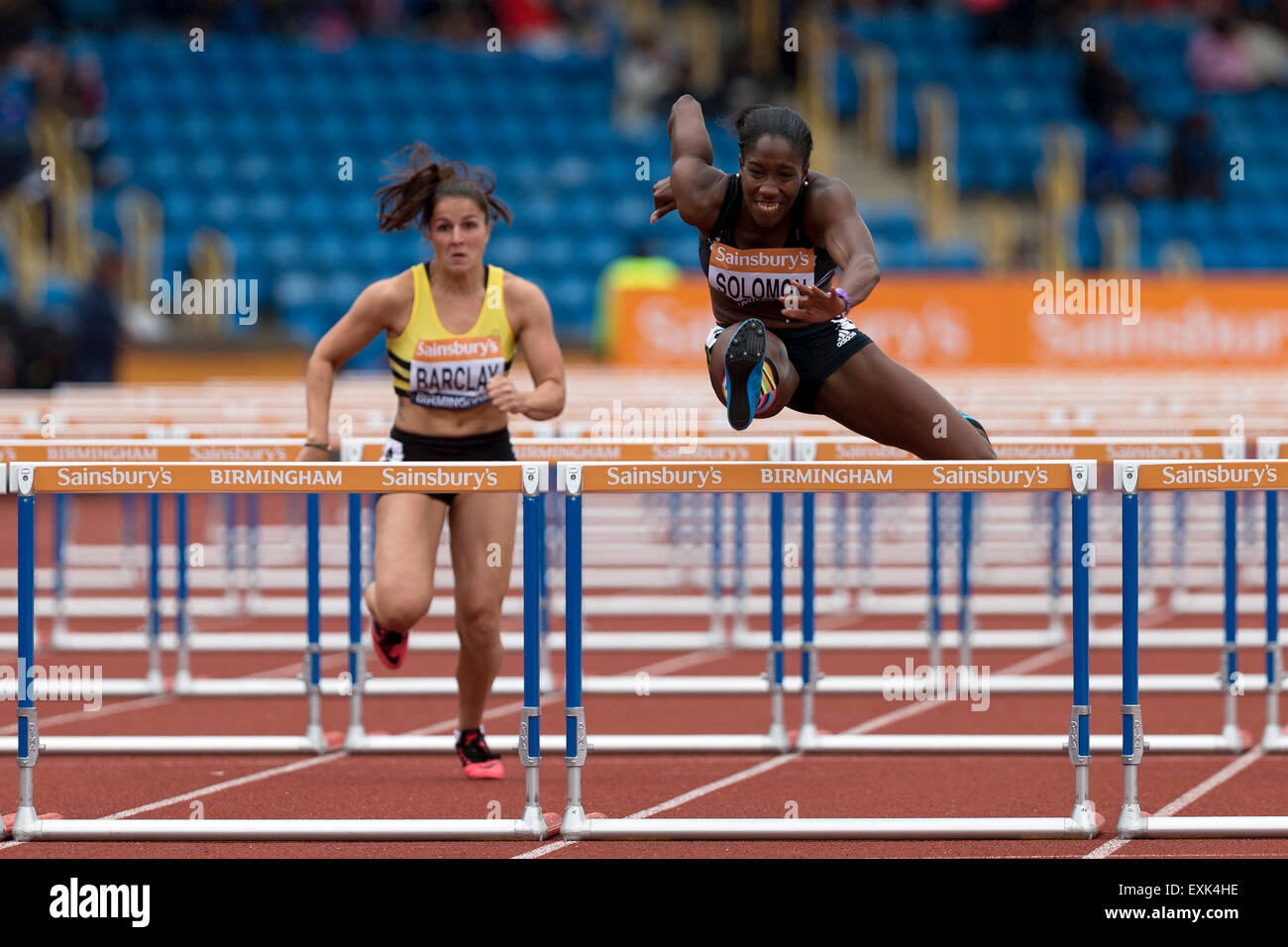 Serita SOLOMON & Amy BARCLAY Women's 100m Hurdles Heat 3 2014 Sainsbury