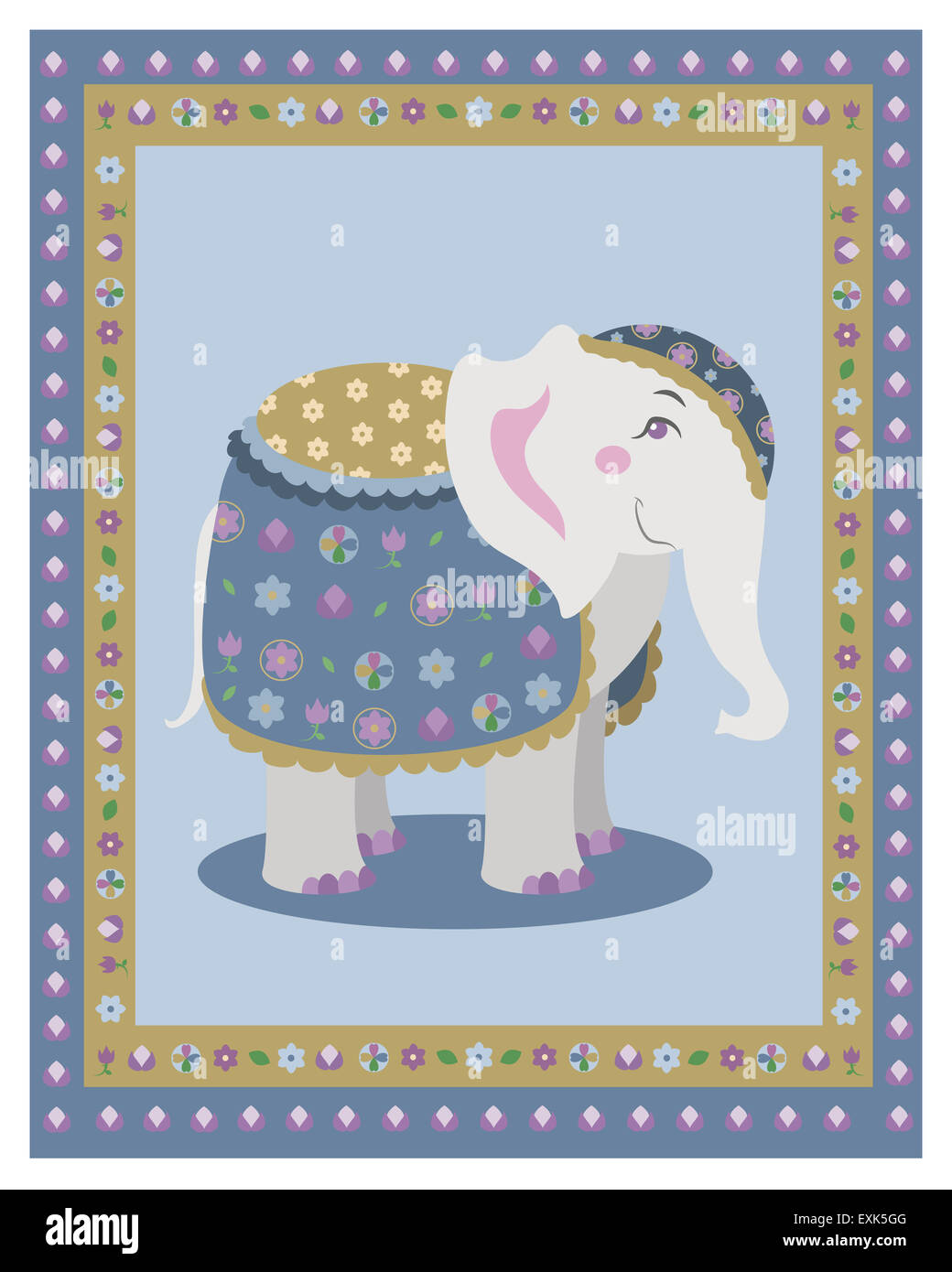 Indian elephant posing in editable vector file Stock Photo