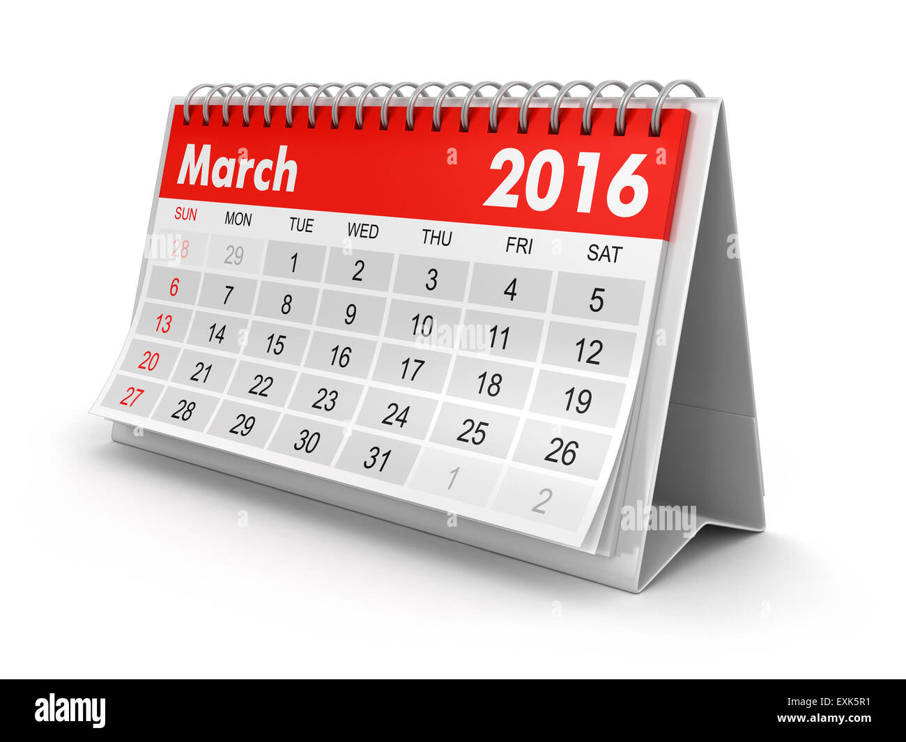 Calendar - March 2016 (clipping path included Stock Photo - Alamy