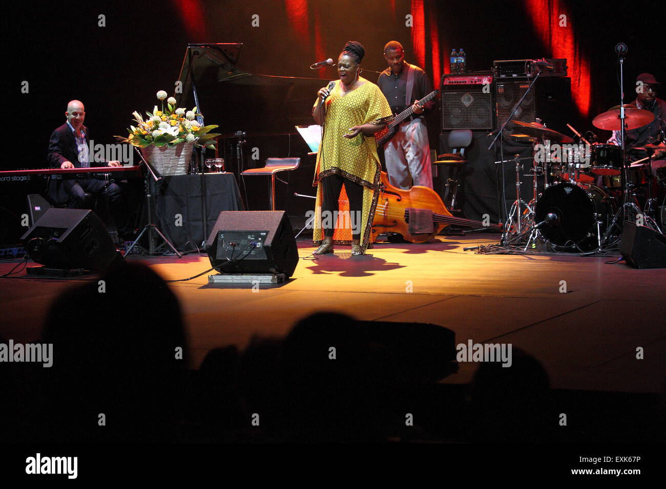 Gdynia, Poland 14th, July 2015 An American jazz singer Dianne Reeves performs live on the stage during the Ladies' Jazz Fetival in Gdynia. Credit:  Michal Fludra/Alamy Live News Stock Photo