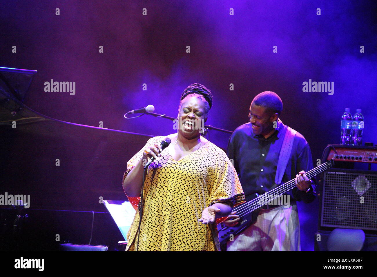 Gdynia, Poland 14th, July 2015 An American jazz singer Dianne Reeves performs live on the stage during the Ladies' Jazz Fetival in Gdynia. Credit:  Michal Fludra/Alamy Live News Stock Photo