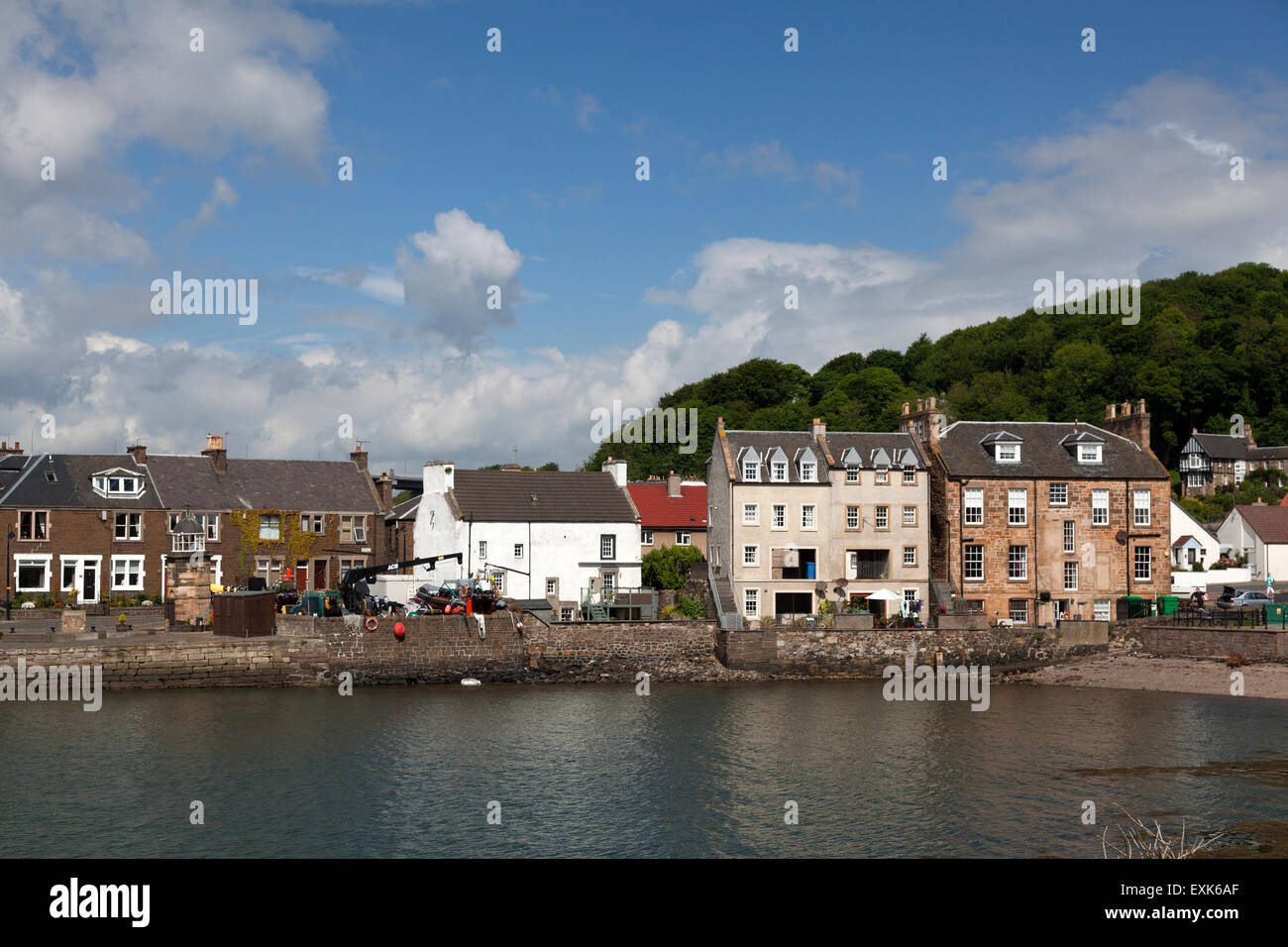 Houses alongside the harbour, North Queensferry, Fife Stock Photo Alamy